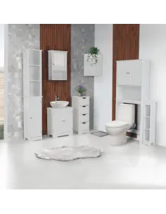 Dulap deasupra WC, ATENE TYP 5, baie, 65x22.5x155 cm, MDF lăcuit | MobilaOK 2