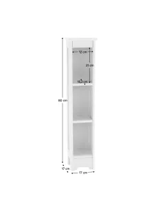Etajeră ATENE TYP 6, hol/dormitor/birou, 17x17x80.5 cm, MDF lacuit | MobilaOK 2