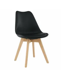 Scaun BALI 2 NEW pentru birou/living, 48x54x80 cm, din lemn/plastic/piele ecologică | MobilaOK