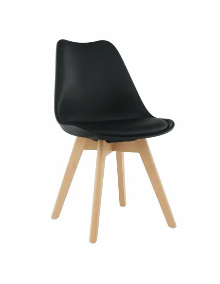 Scaun BALI 2 NEW pentru birou/living, 48x54x80 cm, din lemn/plastic/piele ecologică | MobilaOK