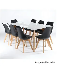 Scaun BALI 2 NEW pentru birou/living, 48x54x80 cm, din lemn/plastic/piele ecologică | MobilaOK 2
