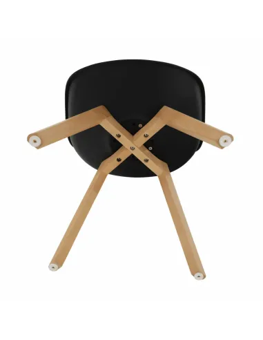 Scaun BALI 2 NEW pentru birou/living, 48x54x80 cm, din lemn/plastic/piele ecologică | MobilaOK