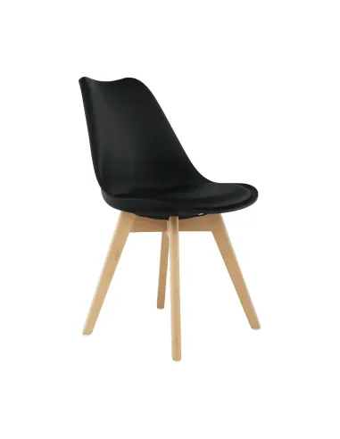 Scaun BALI 2 NEW pentru birou/living, 48x54x80 cm, din lemn/plastic/piele ecologică | MobilaOK