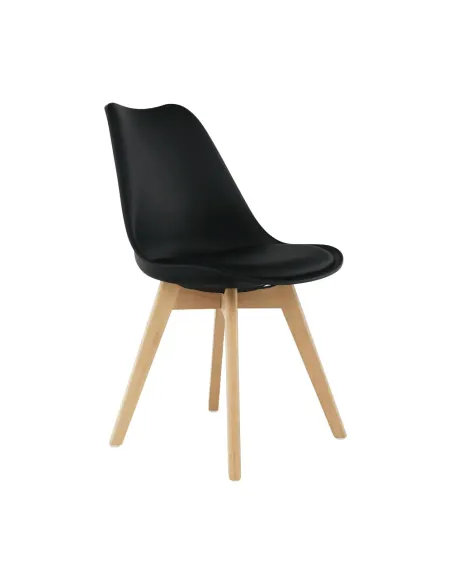 Scaun BALI 2 NEW pentru birou/living, 48x54x80 cm, din lemn/plastic/piele ecologică | MobilaOK