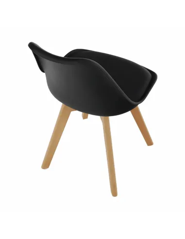 Scaun BALI 2 NEW pentru birou/living, 48x54x80 cm, din lemn/plastic/piele ecologică | MobilaOK
