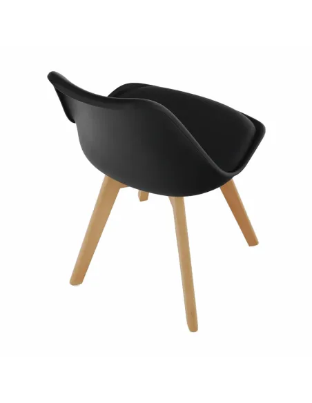 Scaun BALI 2 NEW pentru birou/living, 48x54x80 cm, din lemn/plastic/piele ecologică | MobilaOK