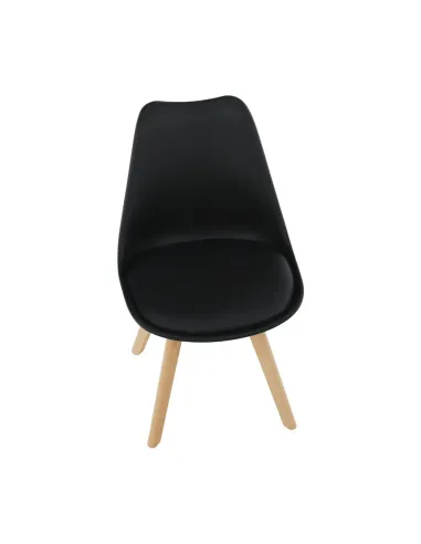 Scaun BALI 2 NEW pentru birou/living, 48x54x80 cm, din lemn/plastic/piele ecologică | MobilaOK