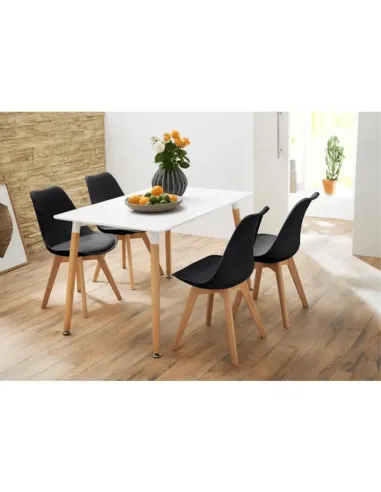 Scaun BALI 2 NEW pentru birou/living, 48x54x80 cm, din lemn/plastic/piele ecologică | MobilaOK