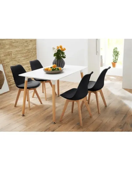Scaun BALI 2 NEW pentru birou/living, 48x54x80 cm, din lemn/plastic/piele ecologică | MobilaOK