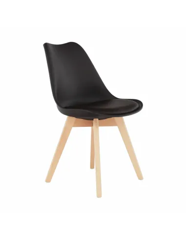Scaun BALI 2 NEW pentru birou/dining, 48x54x80 cm, din lemn/plastic/piele eco | MobilaOK