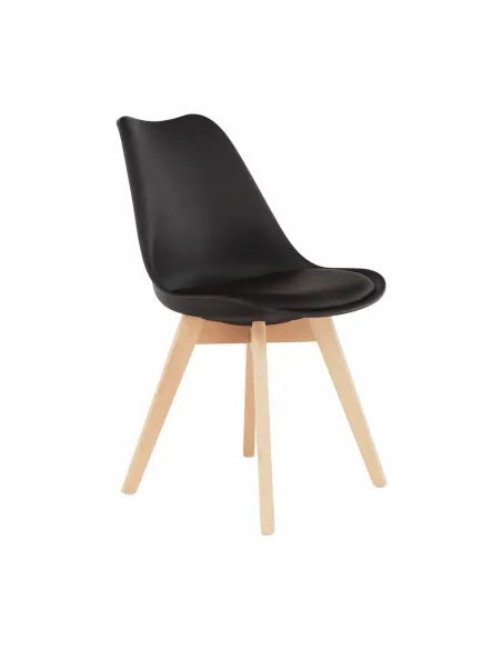 Scaun BALI 2 NEW pentru birou/dining, 48x54x80 cm, din lemn/plastic/piele eco | MobilaOK
