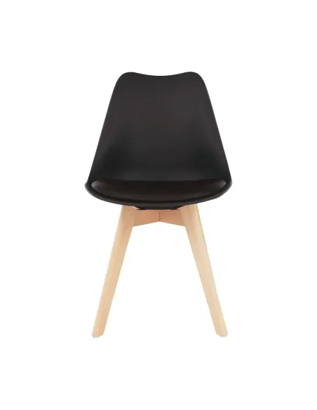 Scaun BALI 2 NEW pentru birou/dining, 48x54x80 cm, din lemn/plastic/piele eco | MobilaOK