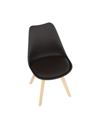 Scaun BALI 2 NEW pentru birou/dining, 48x54x80 cm, din lemn/plastic/piele eco | MobilaOK