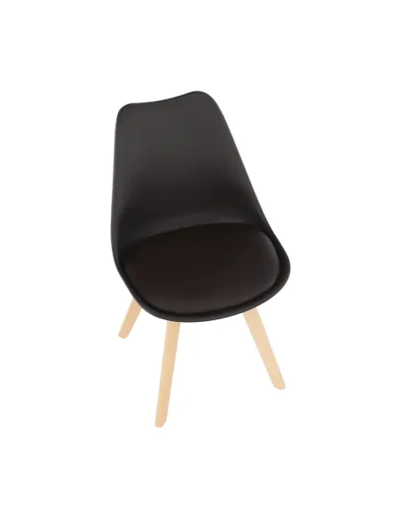 Scaun BALI 2 NEW pentru birou/dining, 48x54x80 cm, din lemn/plastic/piele eco | MobilaOK
