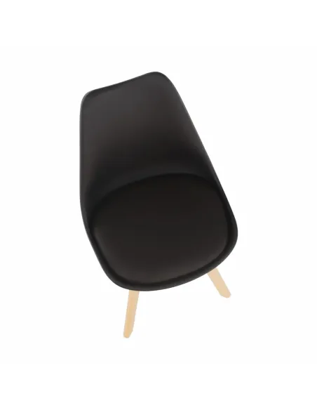 Scaun BALI 2 NEW pentru birou/dining, 48x54x80 cm, din lemn/plastic/piele eco | MobilaOK
