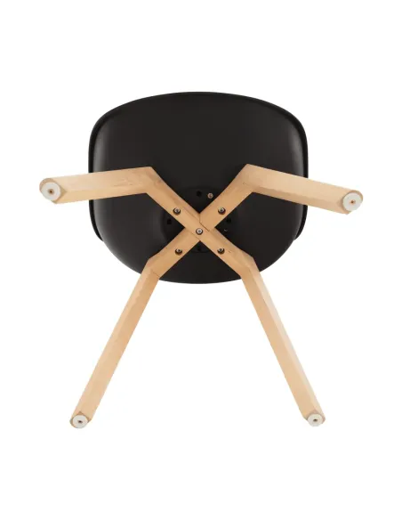 Scaun BALI 2 NEW pentru birou/dining, 48x54x80 cm, din lemn/plastic/piele eco | MobilaOK