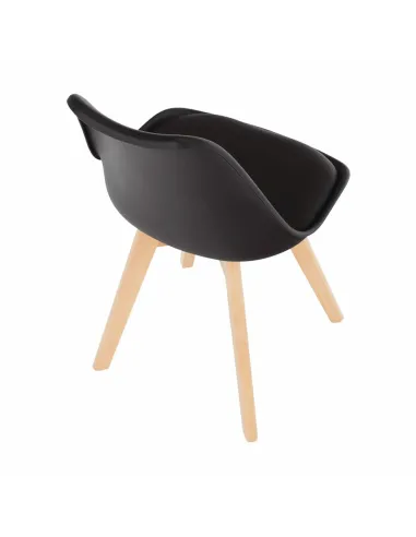Scaun BALI 2 NEW pentru birou/dining, 48x54x80 cm, din lemn/plastic/piele eco | MobilaOK