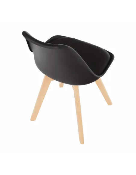 Scaun BALI 2 NEW pentru birou/dining, 48x54x80 cm, din lemn/plastic/piele eco | MobilaOK