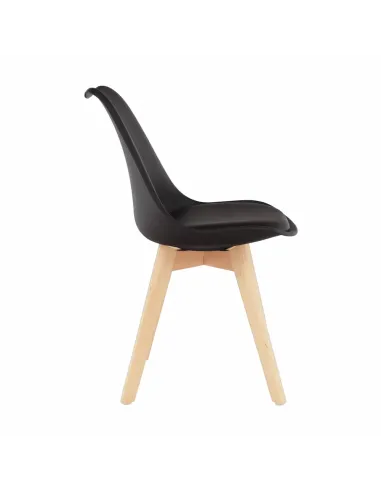 Scaun BALI 2 NEW pentru birou/dining, 48x54x80 cm, din lemn/plastic/piele eco | MobilaOK