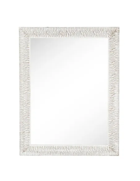 Oglindă MALKIA TYP 14 pentru hol/dormitor, 62x82 cm, cadru lemn alb-auriu | MobilaOK