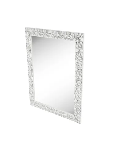 Oglindă MALKIA TYP 14 pentru hol/dormitor, 62x82 cm, cadru lemn alb-auriu | MobilaOK