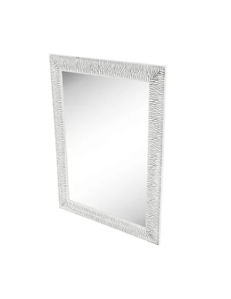 Oglindă MALKIA TYP 14 pentru hol/dormitor, 62x82 cm, cadru lemn alb-auriu | MobilaOK