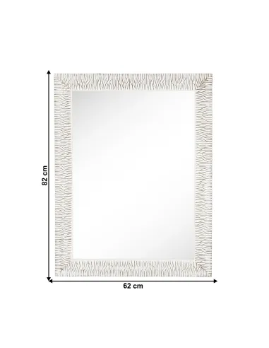 Oglindă MALKIA TYP 14 pentru hol/dormitor, 62x82 cm, cadru lemn alb-auriu | MobilaOK