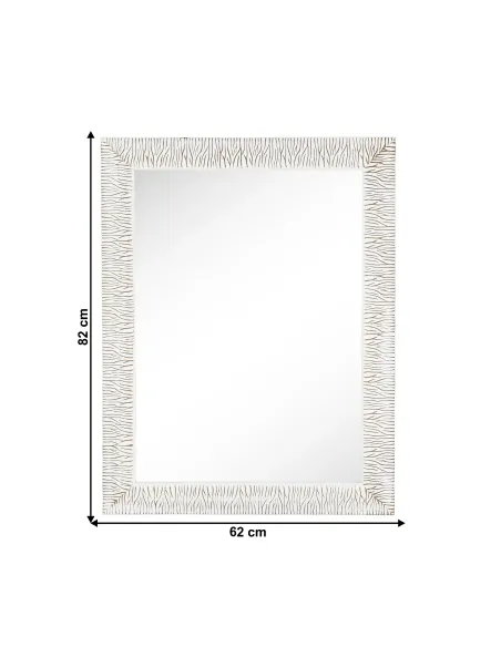 Oglindă MALKIA TYP 14 pentru hol/dormitor, 62x82 cm, cadru lemn alb-auriu | MobilaOK