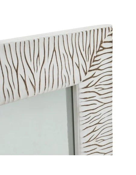 Oglindă MALKIA TYP 14 pentru hol/dormitor, 62x82 cm, cadru lemn alb-auriu | MobilaOK