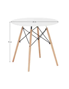 Masă Dining GAMIN NEW 60, dining, Ø60x74 cm, MDF/lemn/metal | MobilaOK 2