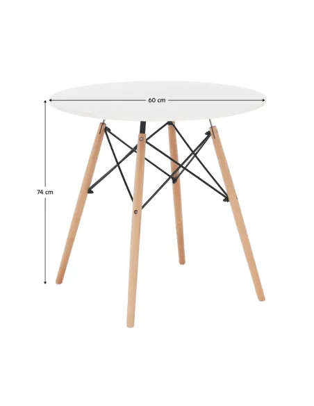 Masă Dining GAMIN NEW 60, dining, Ø60x74 cm, MDF/lemn/metal | MobilaOK
