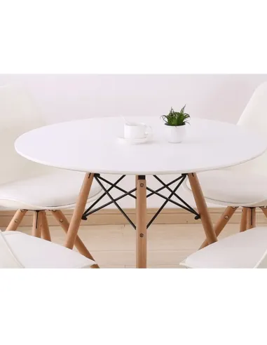 Masă Dining GAMIN NEW 60, dining, Ø60x74 cm, MDF/lemn/metal | MobilaOK