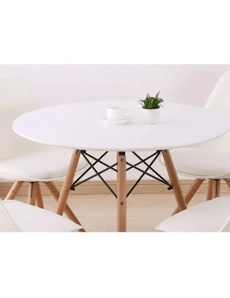 Masă Dining GAMIN NEW 60, dining, Ø60x74 cm, MDF/lemn/metal | MobilaOK