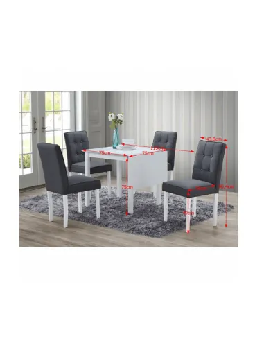 Set Dining BJORK NEW, living, 75-115x75x75 cm, PAL + Ţesătură | MobilaOK