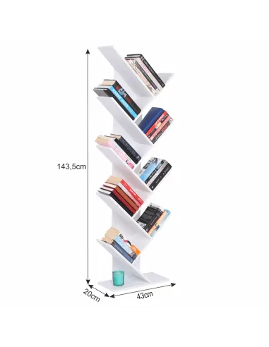 Raft, BAKI NEW TYP 1, bibliotecă living/dormitor, 43x20x143.5 cm, PAL melaminat | MobilaOK