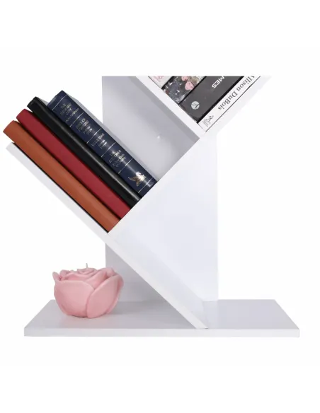 Raft, BAKI NEW TYP, bibliotecă living/dormitor/birou, 40x20x142/120/95 cm, PAL, alb | MobilaOK