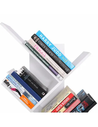 Raft, BAKI NEW TYP, bibliotecă living/dormitor/birou, 40x20x142/120/95 cm, PAL, alb | MobilaOK
