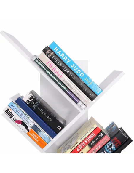 Raft, BAKI NEW TYP, bibliotecă living/dormitor/birou, 40x20x142/120/95 cm, PAL, alb | MobilaOK