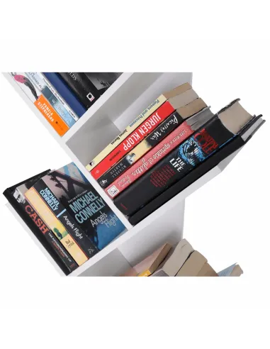 Raft, BAKI NEW TYP, bibliotecă living/dormitor/birou, 40x20x142/120/95 cm, PAL, alb | MobilaOK