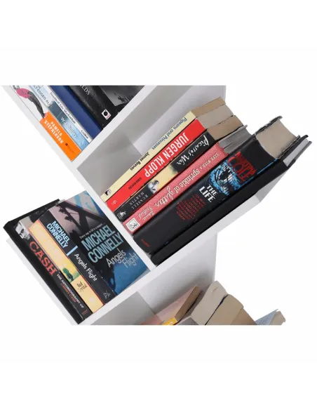 Raft, BAKI NEW TYP, bibliotecă living/dormitor/birou, 40x20x142/120/95 cm, PAL, alb | MobilaOK