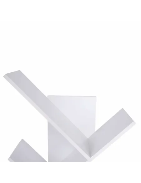Raft, BAKI NEW TYP, bibliotecă living/dormitor/birou, 40x20x142/120/95 cm, PAL, alb | MobilaOK