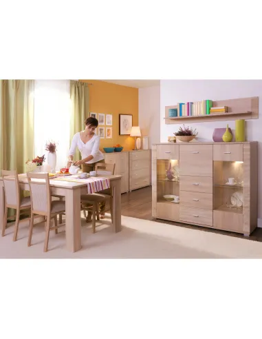 Poliță suspendată GRAND tip 17, living/dormitor/birou, 139.2x30.2x21.6 cm, PAL melaminat | MobilaOK