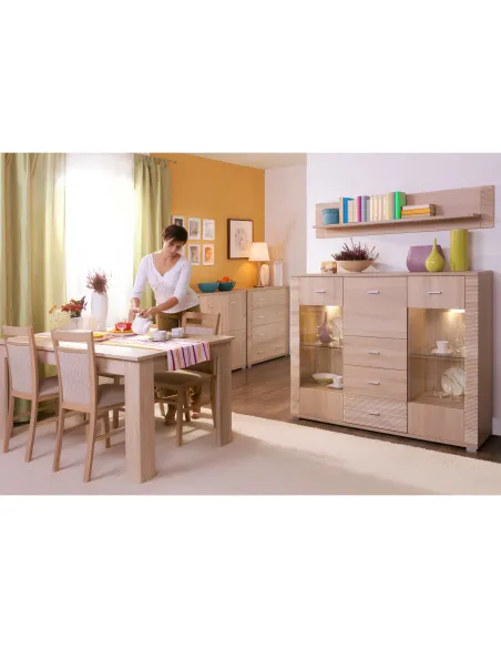 Poliță suspendată GRAND tip 17, living/dormitor/birou, 139.2x30.2x21.6 cm, PAL melaminat | MobilaOK