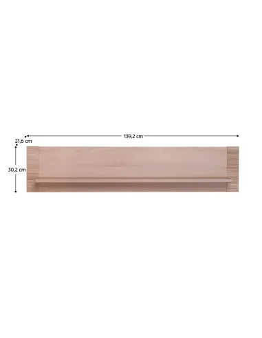 Poliță suspendată GRAND tip 17, living/dormitor/birou, 139.2x30.2x21.6 cm, PAL melaminat | MobilaOK