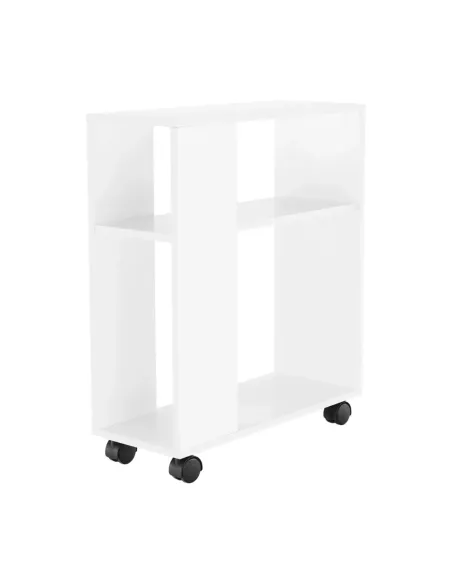 Măsuță portabilă ZOELA NEW, living/dormitor/birou, 60x24x70 cm, PAL, alb | MobilaOK