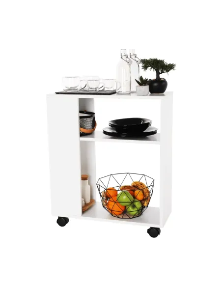 Măsuță portabilă ZOELA NEW, living/dormitor/birou, 60x24x70 cm, PAL, alb | MobilaOK