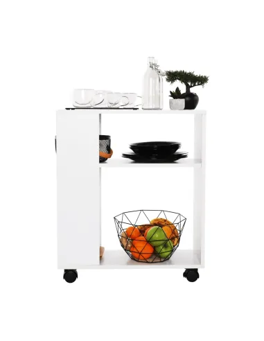 Măsuță portabilă ZOELA NEW, living/dormitor/birou, 60x24x70 cm, PAL, alb | MobilaOK