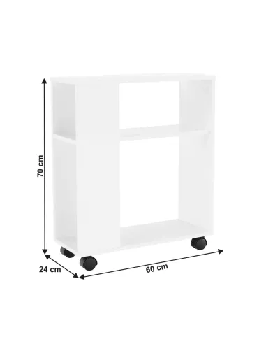 Măsuță portabilă ZOELA NEW, living/dormitor/birou, 60x24x70 cm, PAL, alb | MobilaOK
