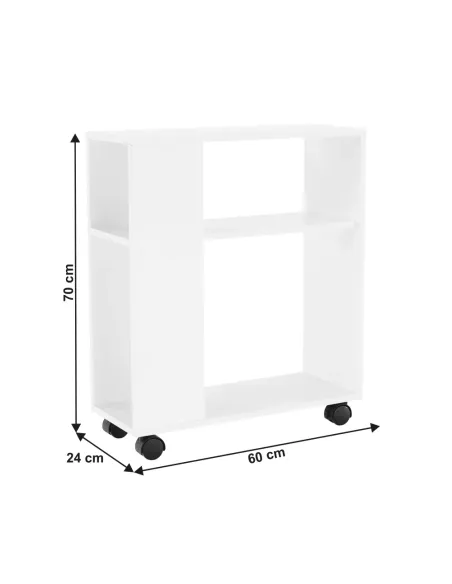 Măsuță portabilă ZOELA NEW, living/dormitor/birou, 60x24x70 cm, PAL, alb | MobilaOK