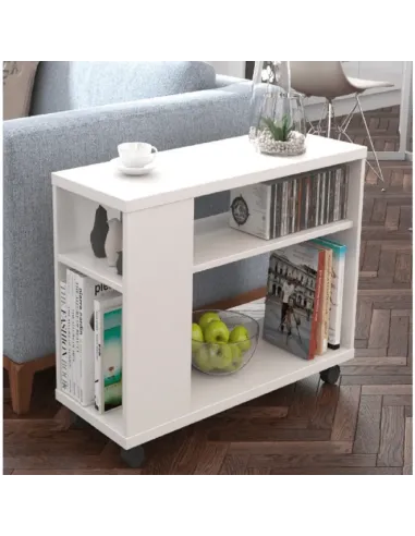 Măsuță portabilă ZOELA NEW, living/dormitor/birou, 60x24x70 cm, PAL, alb | MobilaOK